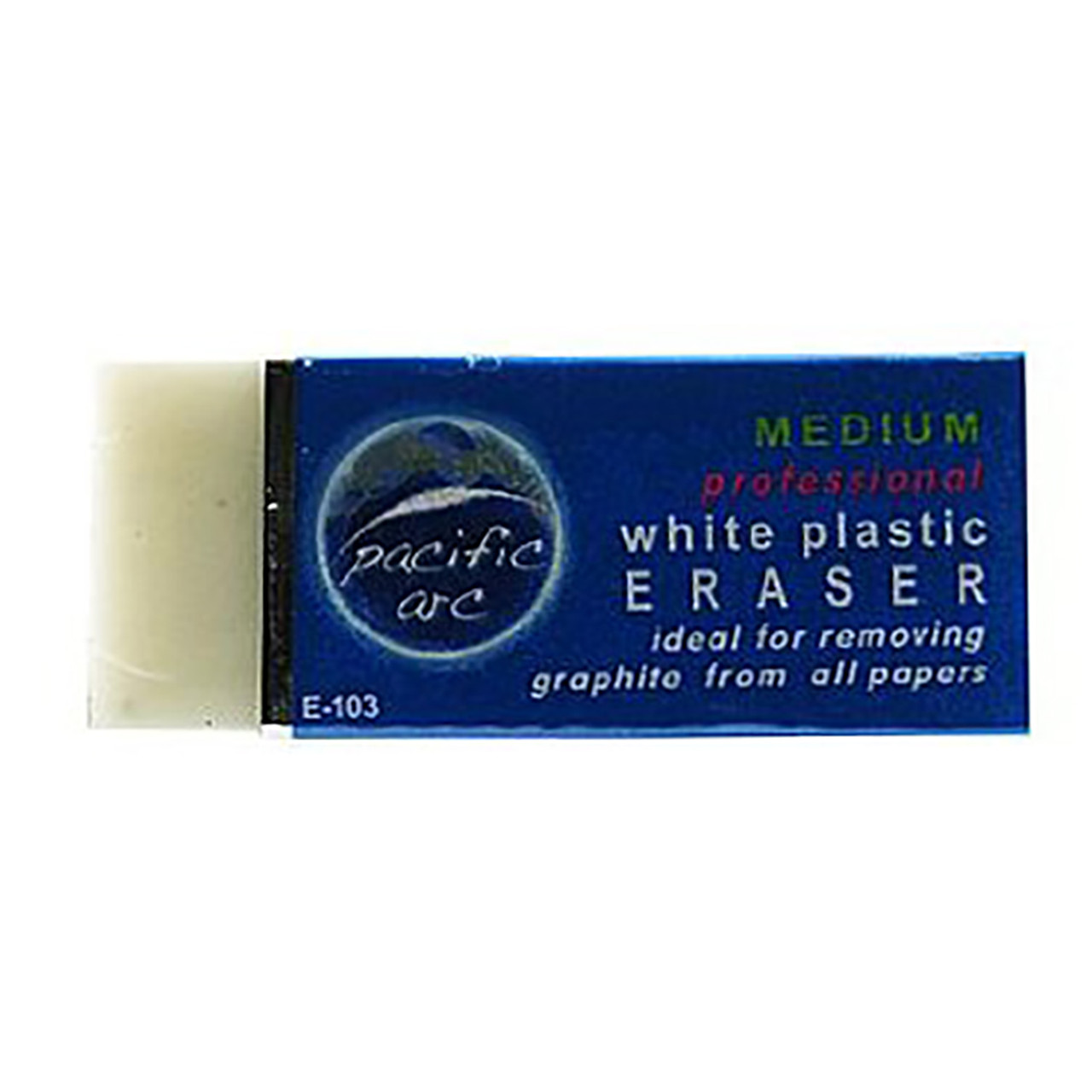 Pacific Arc White Plastic Eraser